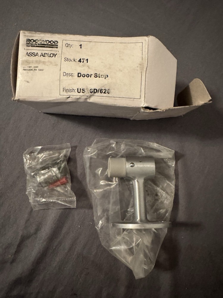 Rockwood 471 US26D Floor Door Stop Bumper Heavy Duty Commercial Satin Chrome NOS