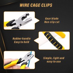 900pcs Rabbit Chicken Wire Cage Clips with Fence Pliers and Hog Rings Yellow