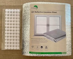 DIY Reflective Insulation Window Kit – 48″ X 10’+65 Self Adhesive Pads-Foam Core