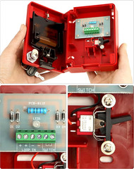 Wired Emergency Fire Alarm Station, 12 / 24V DC Wired Sound and Light Fire Alarm