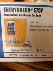 Standalone electronic lockset. Battery Operated (4 AA Included). Retrofits Exist
