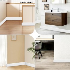 Flexible Baseboard Molding Trim 3 Inch(W) x 20 Feet(L) Self 20 Feet, White