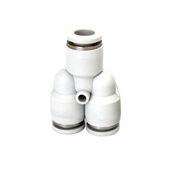 Plastic Y-type Tee Air Push in Fitting 3-Way Quick Pneumatic Connector Equal Ø