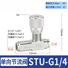 STU-G1/4″3/8″1/2″3/4″ One-way throttle valve Hydraulic tube speed control valve