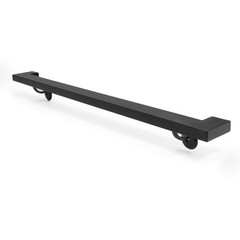 Vezek 4 Ft Aluminum Handrail Stair Rail Metal Railing Grab Bar 4 Feet, Black