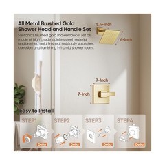 Replacement for Delta Shower Trim Kit Modern 14 Series, 6-Inch Brushed Gold S…