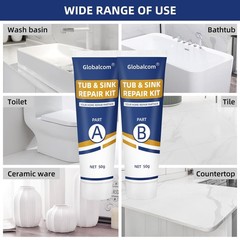 Tub Repair Kit White, Fiberglass Shower tub and Porcelain Sink Repair Kit, Ac…