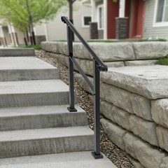 3 Step Pipe Stair Handrail Staircase Handrail Carbon Steel for Wall Mount USA