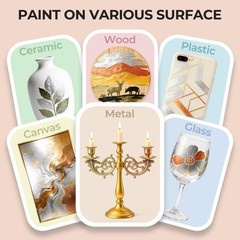 Nicpro 12 Colors Metallic Acrylic Paint, 1oz 1 Fl Oz (Pack of 12), 12