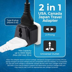 OREI USA, Canada Adapter Plug, Europe, UK, China to US American 4 Pack, Black