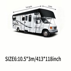 Black RV Cover, 1000Pa Oxford Cloth Material 413*118in