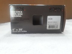 Wall Cove Base Ropper Self-Stick Vinyl SNOW Color 20FT Long x 4 inch High