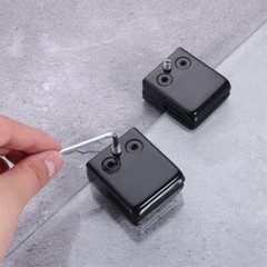 8Pcs Square Glass Clamps Black for Indoor Outdoor Glass Shelves Bathroom Shower