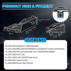 Universal Modular Roll Bar Overland Bed Rack Textured Black LED Mount 62-73in