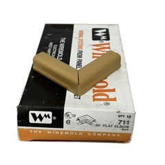 Wiremold 711 Flat Elbow 90 degree Buff / Tan Lot of 10 NOS Made in USA