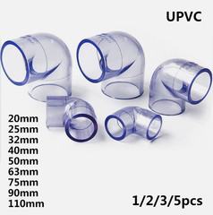 UPVC 20mm-110mm Elbow Pipe Fittings Aquarium Fish Tank Pond Solvent Weld Clear