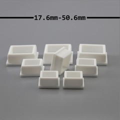 White Square Silicone Plugs Blanking End Cap Pipe Tube Insert Bung 9.6mm-50.6mm
