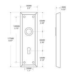 2 Pack Mortise Lock Door Knob Plates for Interior Doors, Old Style Mortise Do…