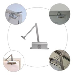 65-85 Kgs Size4 Commercial Door Closer Silver Aluminium Alloy Heavy Duty
