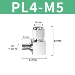 Durable Thread Pneumatic Elbow Pipe Fittings Quick Connector 90 Degree 4mm-16mm