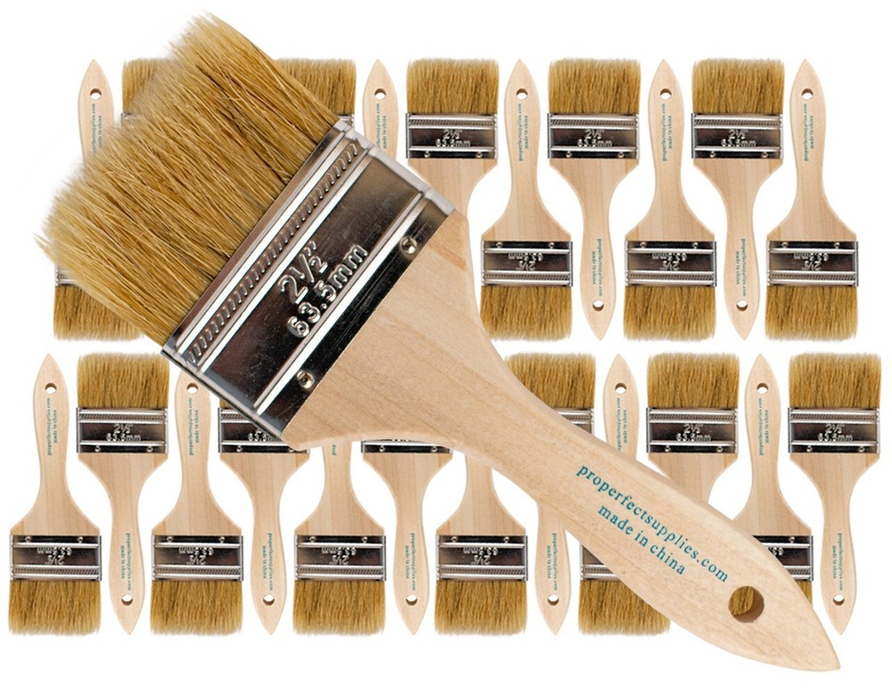 24 Pack – 2.5″ Chip Brushes for Paints, Stains, Varnishes, Glues & Gesso