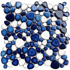 Primoon Pebble Ceramic Tiles 5 Sheets Heart-Shaped 12X12 Floor Tile Ceramic