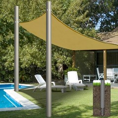 12 ft Heavy Duty Shade Sail Pole Kit With D Clamps