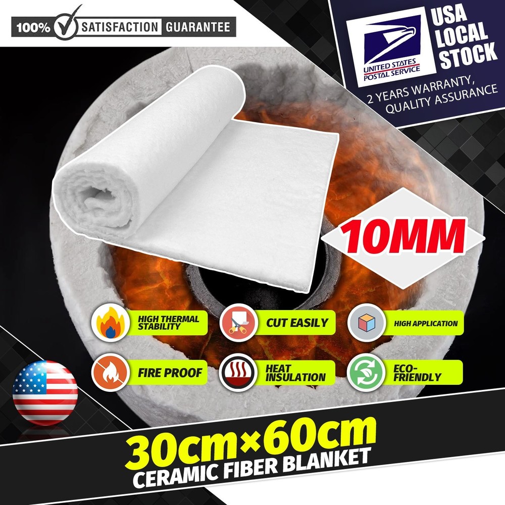 High Quality 30cm×60cm 10mm Thick Ceramic Fiber Insulation Blanket Fireproof
