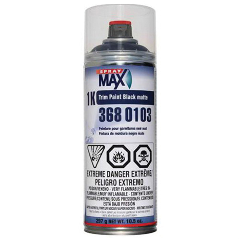 SPM.3680103 SprayMax 3680103 1K Trim Paint, 10.5 oz Aerosol Can, Matt Black, Li