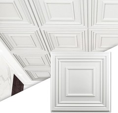Art3d Drop Ceiling Tiles 24×24 Inch (12-Pack, 48 Sq.ft) – Glue Up PVC Ceil