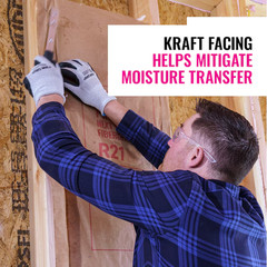 OC R13 Kraft faced Fiberglass Roll Insulation 40-sq ft ( 15-in W x 32-ft L )