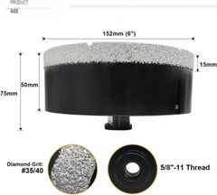 4Pc Diamond Core Drill Bit Set 3″ 4″ 5″ 6″ Hole Saw for Granite Marble stone