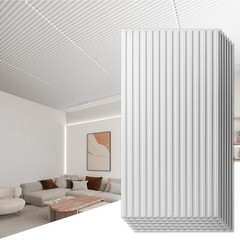 Art3d 12-Pack PVC Drop Ceiling Tiles，24x48in Glue up Ceiling Tile，Cover 96 sq.ft
