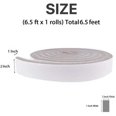 Open Cell Foam Strip Roll – 2″x1″x6.5′ Tape Kit