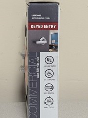 Universal Hardware Commercial Flat Lever Keyed Entry Hardware Chrome UH40049