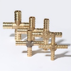 Brass T / Y / L Piece 4 WAY Joiner Fuel Hose Joiner Tee Connector Air Water Gas