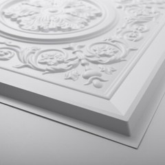 Art3d PVC 3D Ceiling Tiles, Wall Panels, 12-pack, 24″X24″, Snow Flower Design