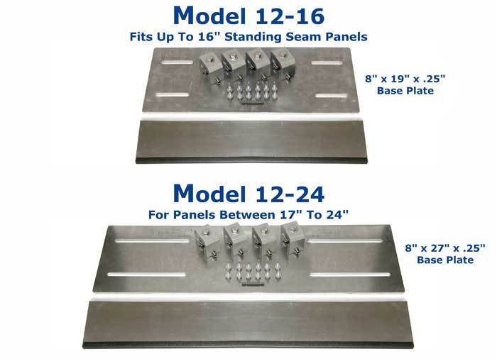 Standing Seam Metal Roof Attachment Plate 12-24 Fits Panels up to 24 Inches Wide