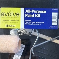 Evolve All-Purpose Paint Kit 10-Piece Set, Tray, Roller, Indoor Outdoor Use