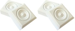 Minute Molding 2 Piece Rosette – Single Pack (2 pc) (Pack of 2), White