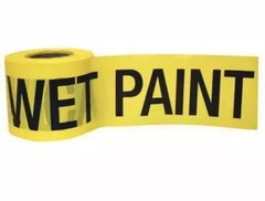 2 rolls C .H . Hanson # 16101 300′ x 3″ Yellow Vinyl WET PAINT Tape / Ribbon