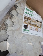 OYASIMI Hexagon Peel & Stick Backsplash Tile 10-Sheets PVC Kitchen Wall Heat Res