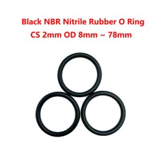 Black CS 2mm OD 8mm~78mm O Rings Nitrile Rubber Washer NBR Joint Sealing O-Ring