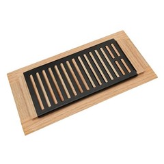 Razo White Oak Wood Floor Register, Drop in 4×10 Inch, With Damper