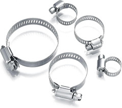 20Pcs Stainless Steel Hose Clamps Assortment Kit 1/4-2 in Plumbing Automotive