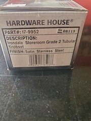 Satin Stainless Steel Grade 3 Commercial/Residential Storeroom Door Knob. NEW