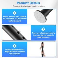 10FT Dust Barrier Poles 4 Pack Dust Barrier System with Carry Bag Heavy-Duty