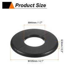 2pcs Wall Split Flange 44mm/1.7″ Self-Adhesive Plumbing Cover Plates Black