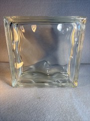 Pittsburgh Corning Decora Glass Block 8X8X4″ RETIRED Wavy Brick USA