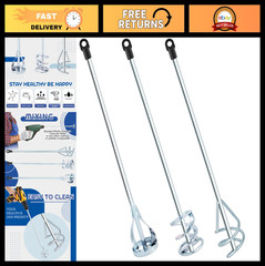 3-Pack Paint Mixer Drill Attachments – Epoxy, Cement, Mud Stirring Paddles 15.7